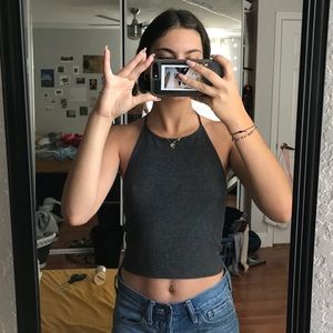 brandy melville grey halter top